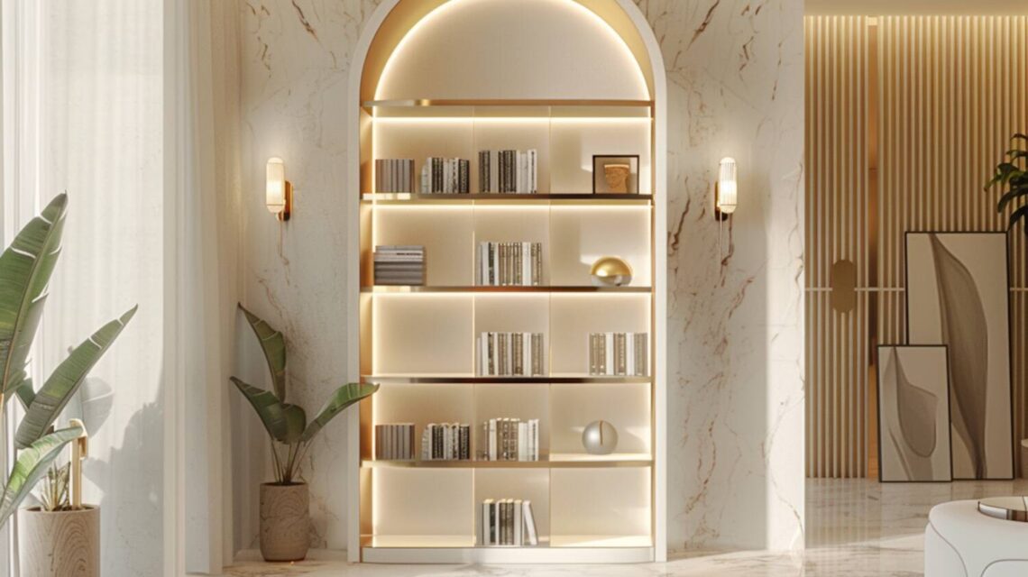 Najlepsze regały w stylu glamour do nowoczesnych wnętrz