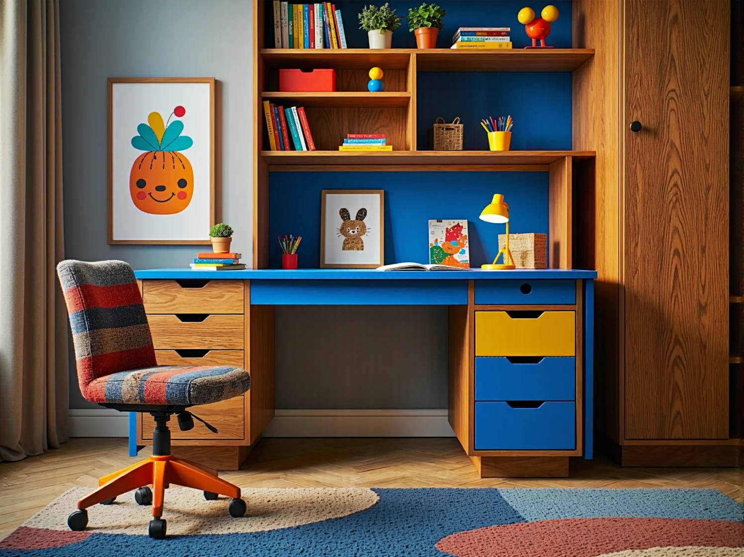 Biurko z szufladami i organizerem – idealne miejsce do efektywnej nauki w pokoju dziecka
