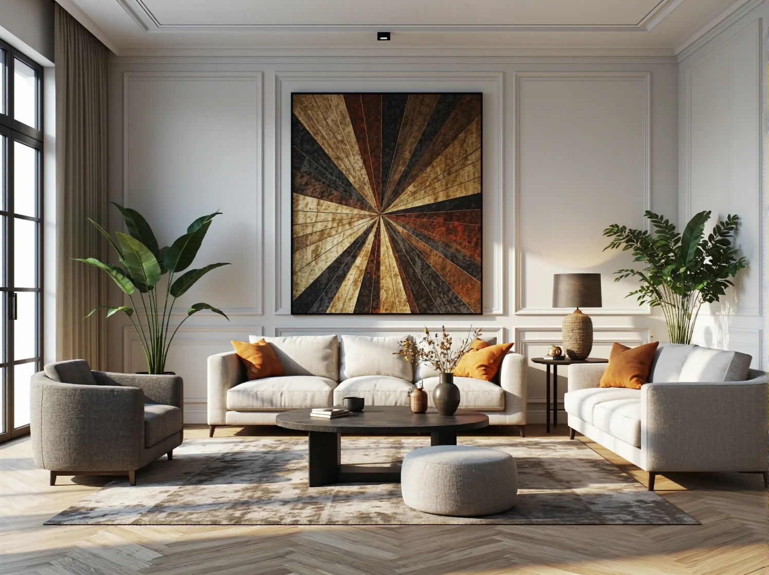 Czarna lakierowana komoda w stylu lat 20 ze złotymi uchwytami