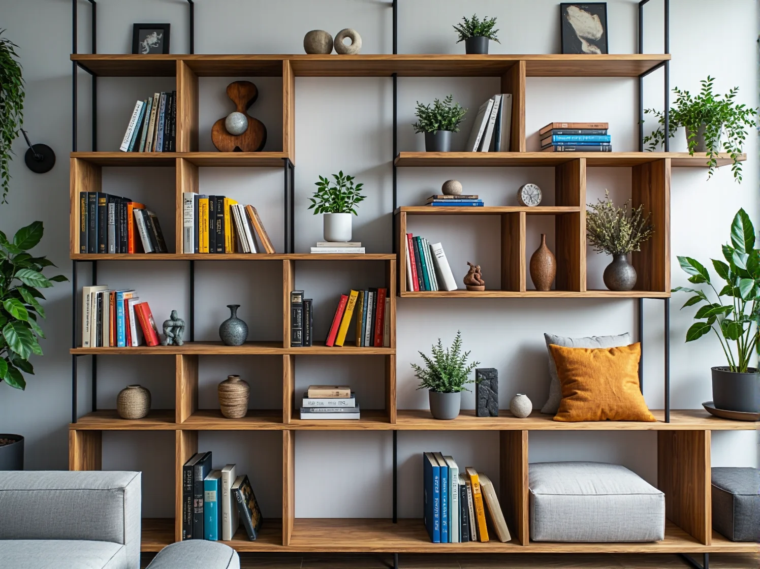 Ekologiczne meble z recyklingu drukowane w 3D w nowoczesnej aranżacji salonu