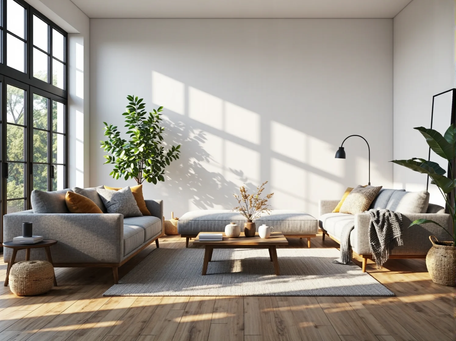 Skandynawski fotel szary na drewnianych nogach z poduszkami