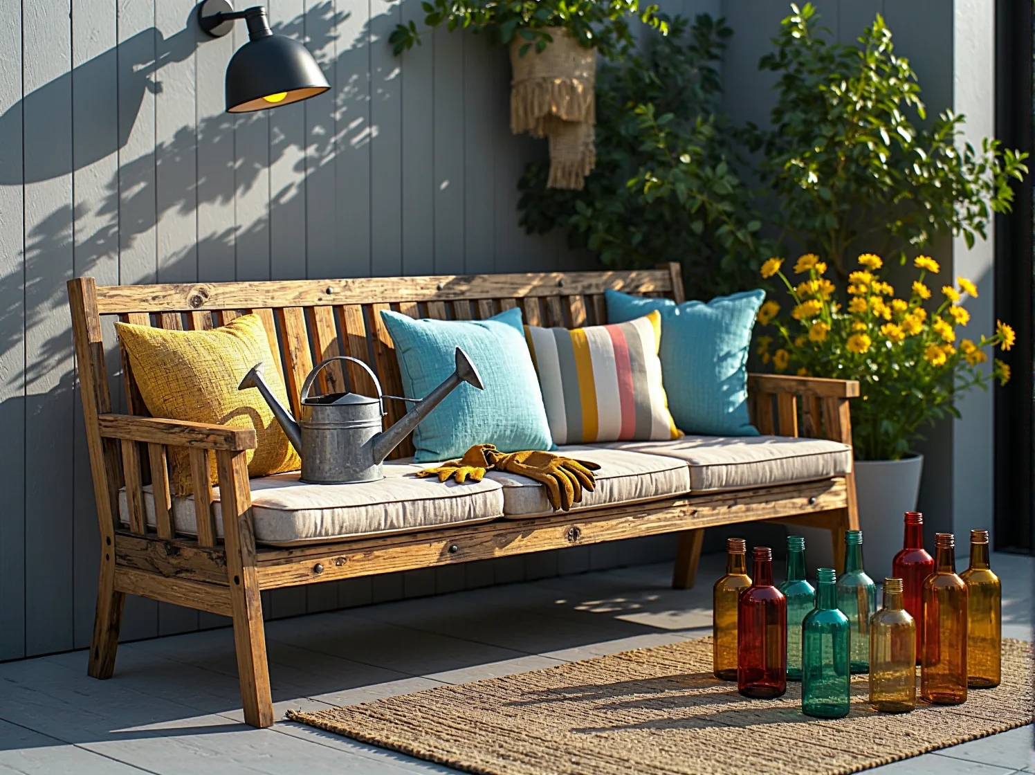 Wisząca lampa ogrodowa vintage z żarówką LED o ciepłej barwie światła