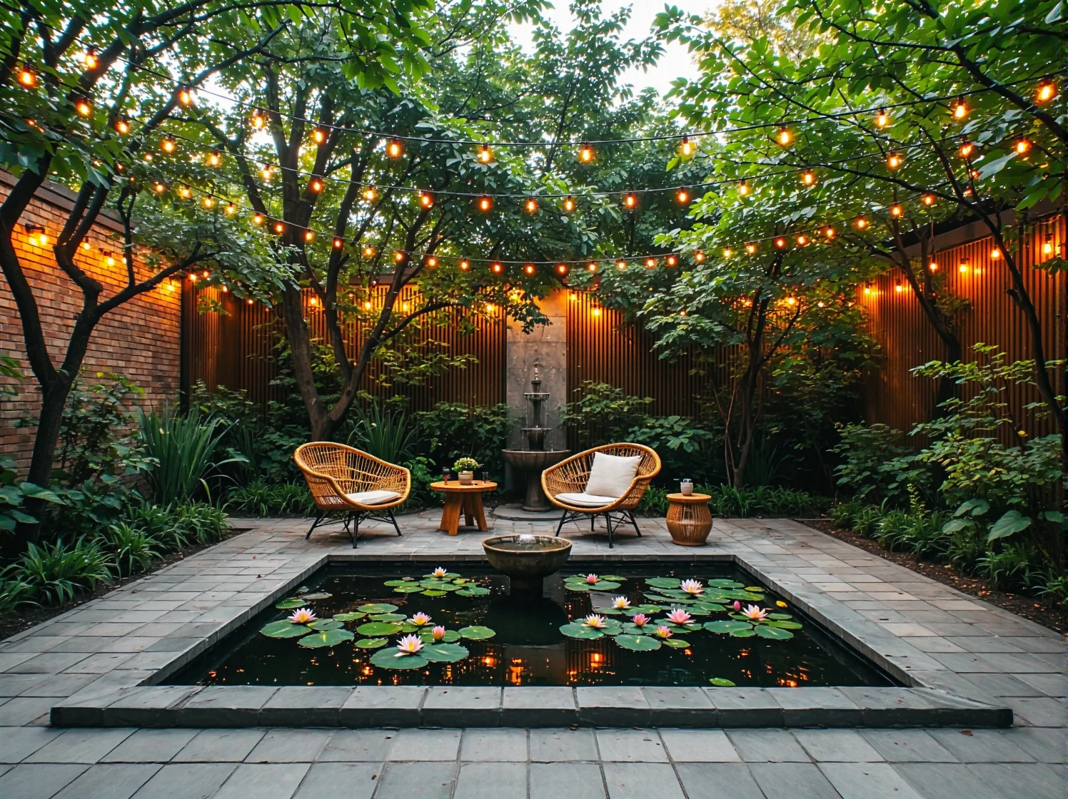 Ścieżka w ogrodzie retro podświetlona stylizowanymi lampionami LED