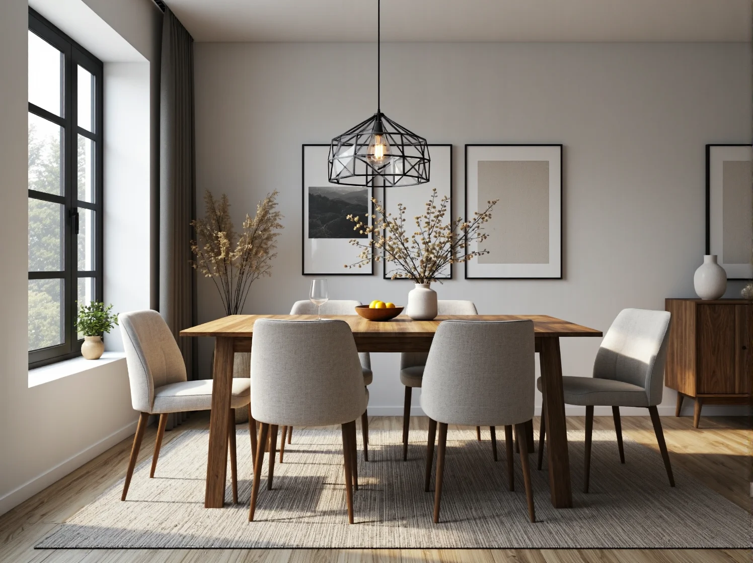 Zbliżenie na prostą w formie lampkę nocną o metalowej konstrukcji, idealnie pasującą do sypialni w stylu scandi.