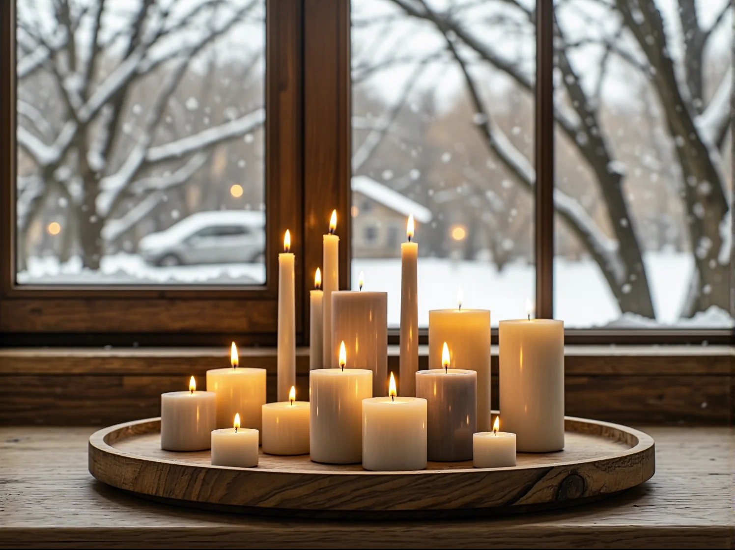 Lampa wisząca z metalowym kloszem nad drewnianym stołem w jadalni urządzonej w stylu nordyckim