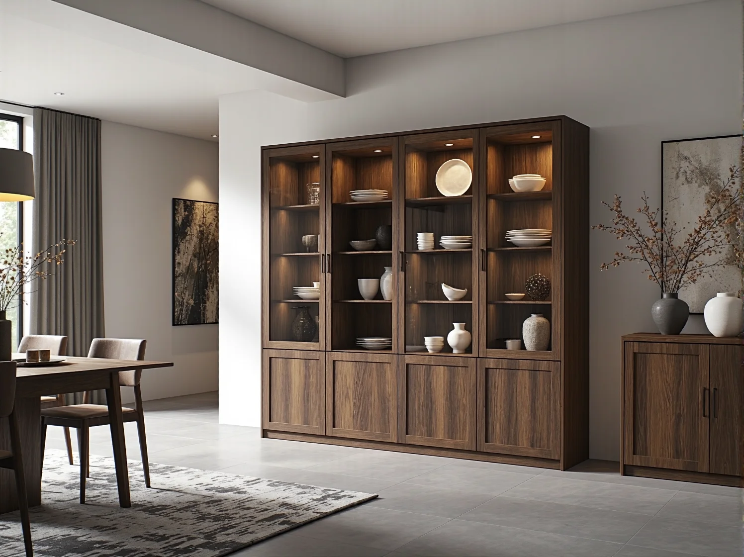 Elegancki stół i krzesła w stylu glamour ze złotymi detalami