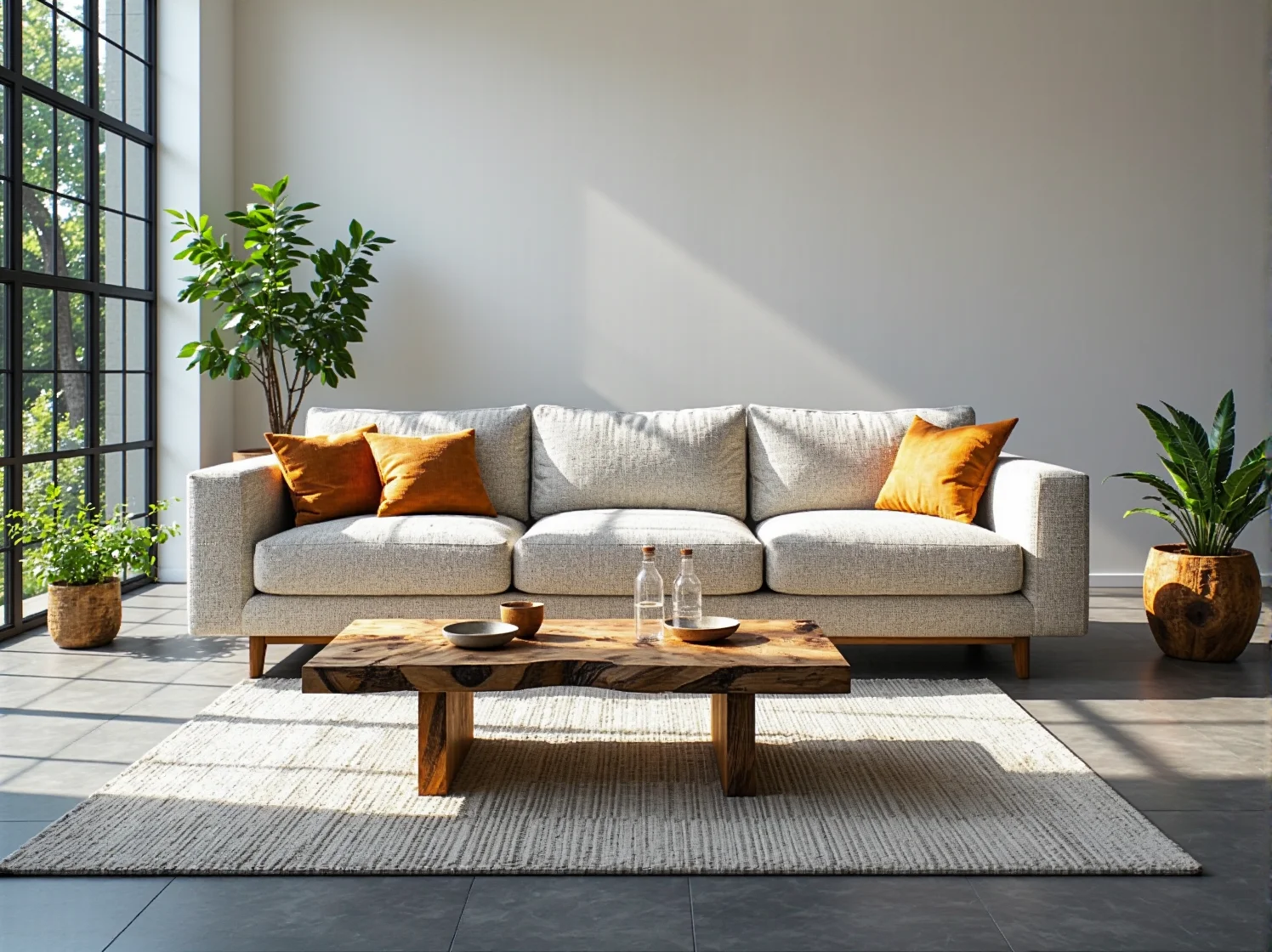 Stolik kawowy z drewna z odzysku na drewnianych nogach