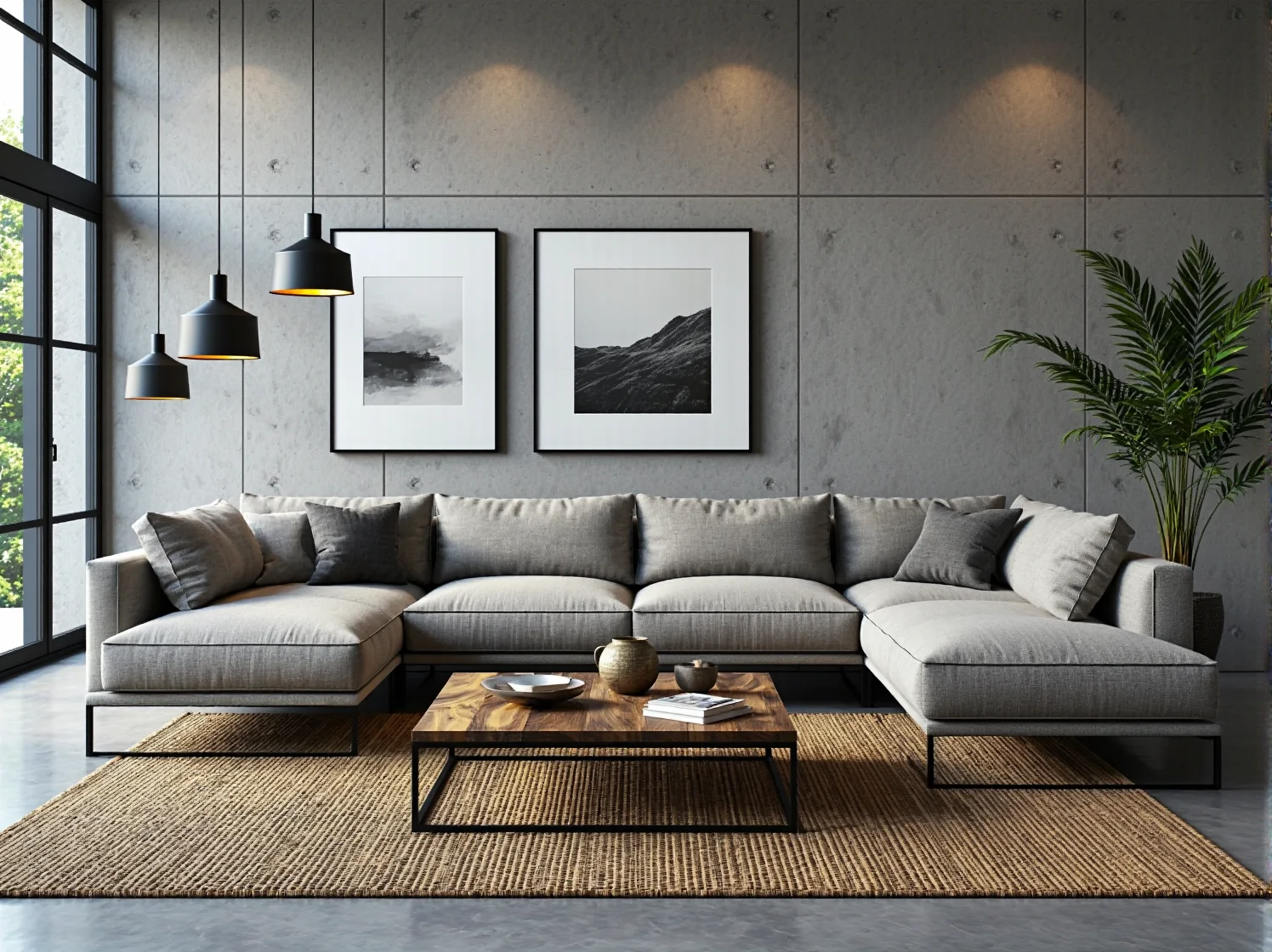 Koniakowy narożnik z ekoskóry pasujący do surowego betonu i metalowych dodatków