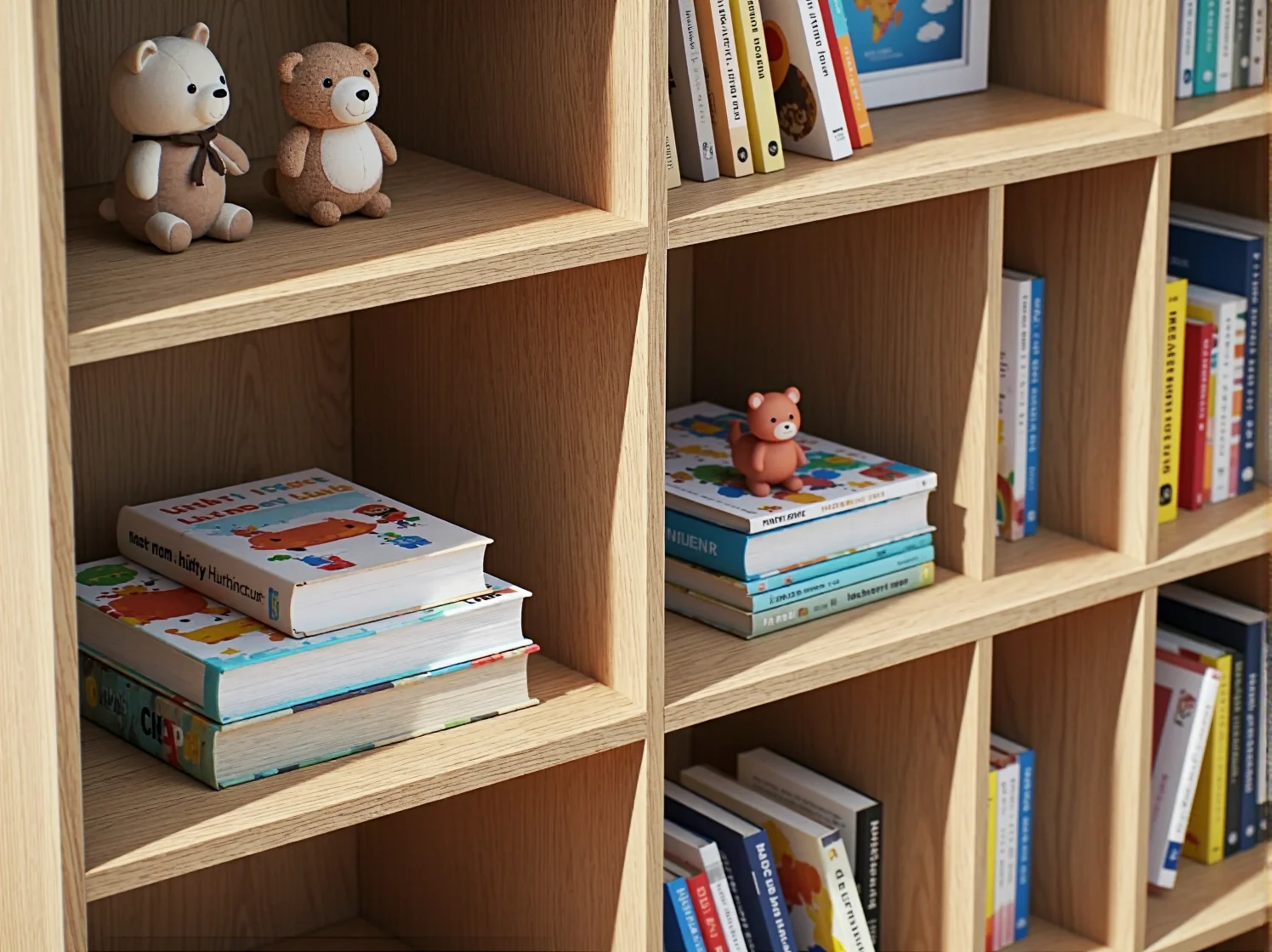 Pojemny regał na zabawki z wyjmowanymi pudełkami ułatwiający organizację i przechowywanie w pokoju malucha.