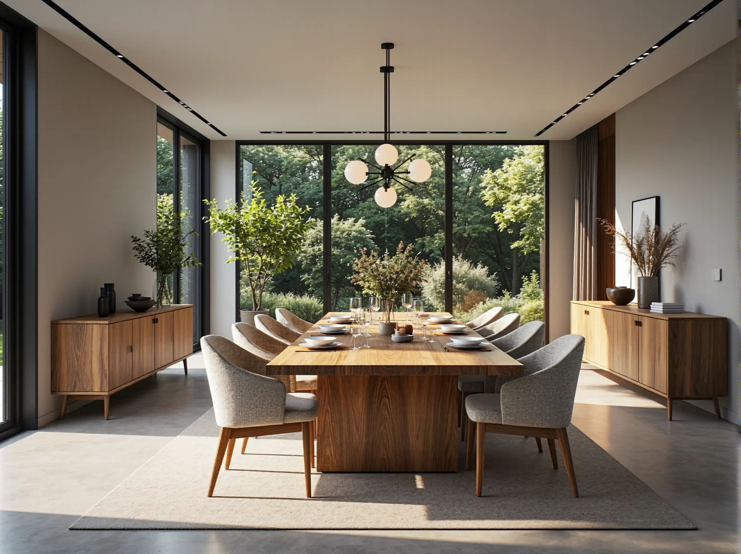 Drewniany stół jadalniany dąb craft z tapicerowanymi krzesłami