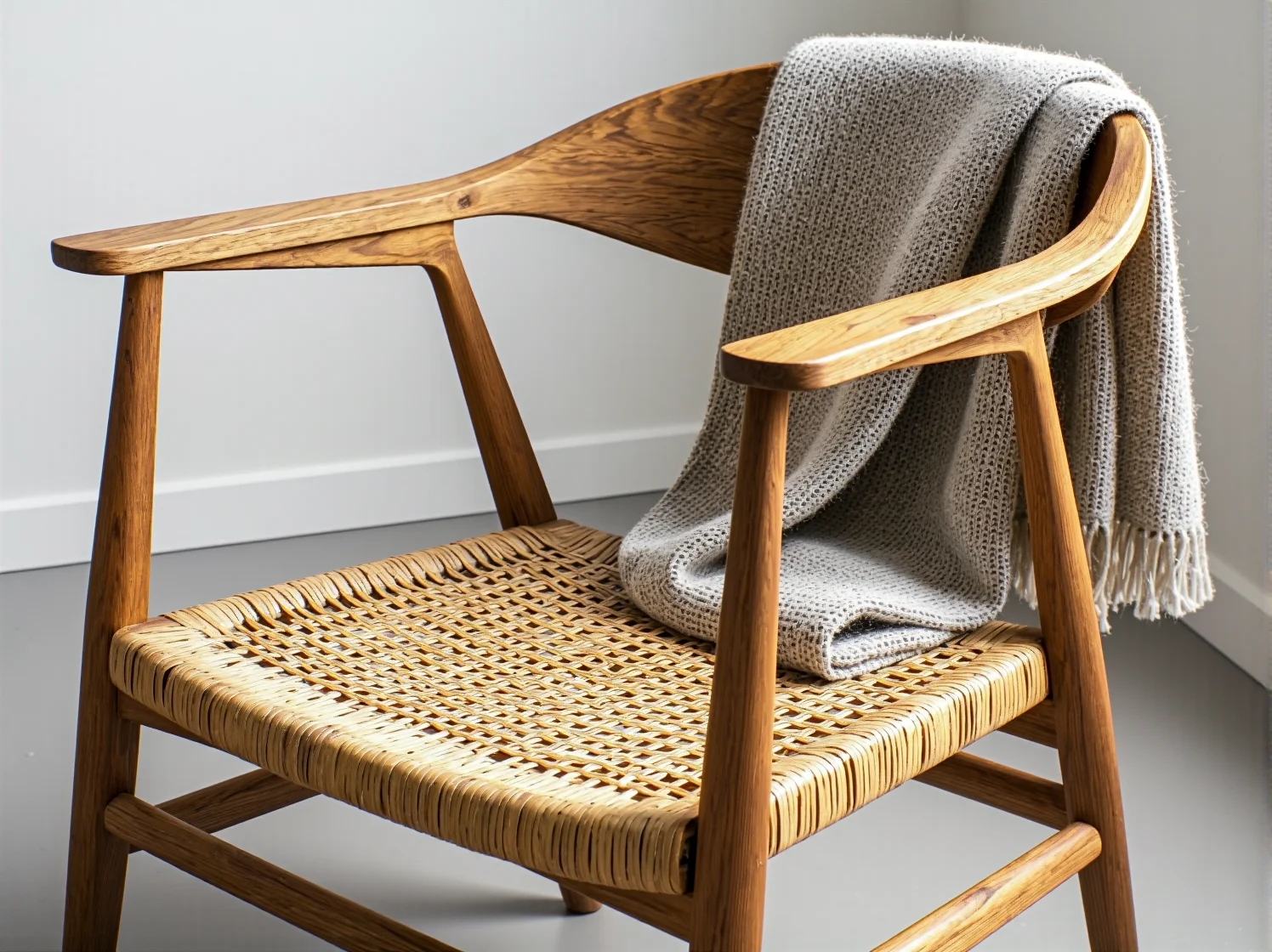 Jasny salon w stylu nordyckim z dużymi oknami i funkcjonalnymi meblami