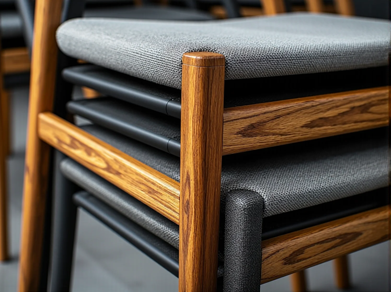 Nowoczesna strefa chillout przed biurem z wygodnymi kanapami ogrodowymi dla pracowników.