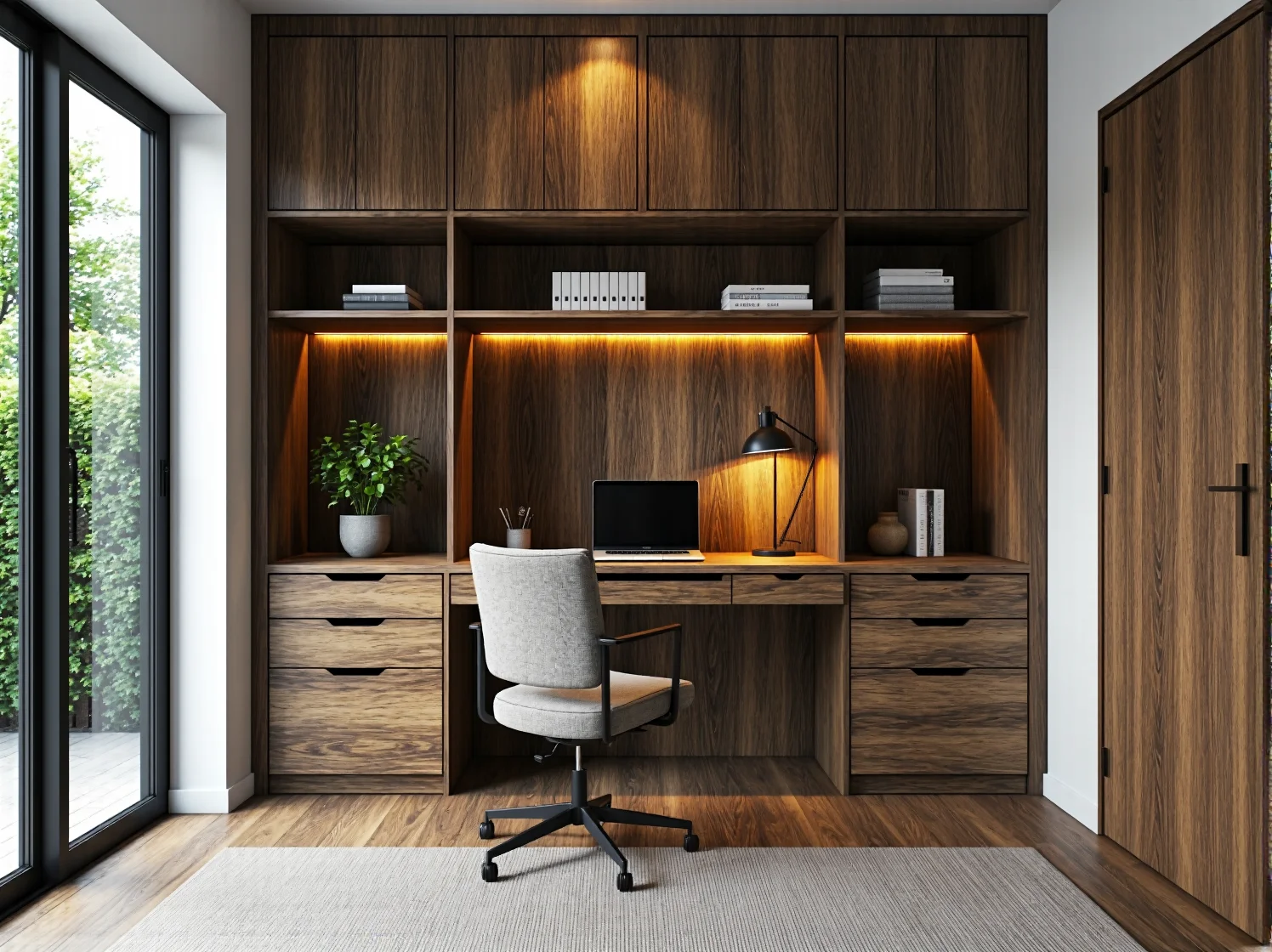 Inteligentne systemy przechowywania w meblach na zamówienie, ułatwiające organizację w kawalerce.