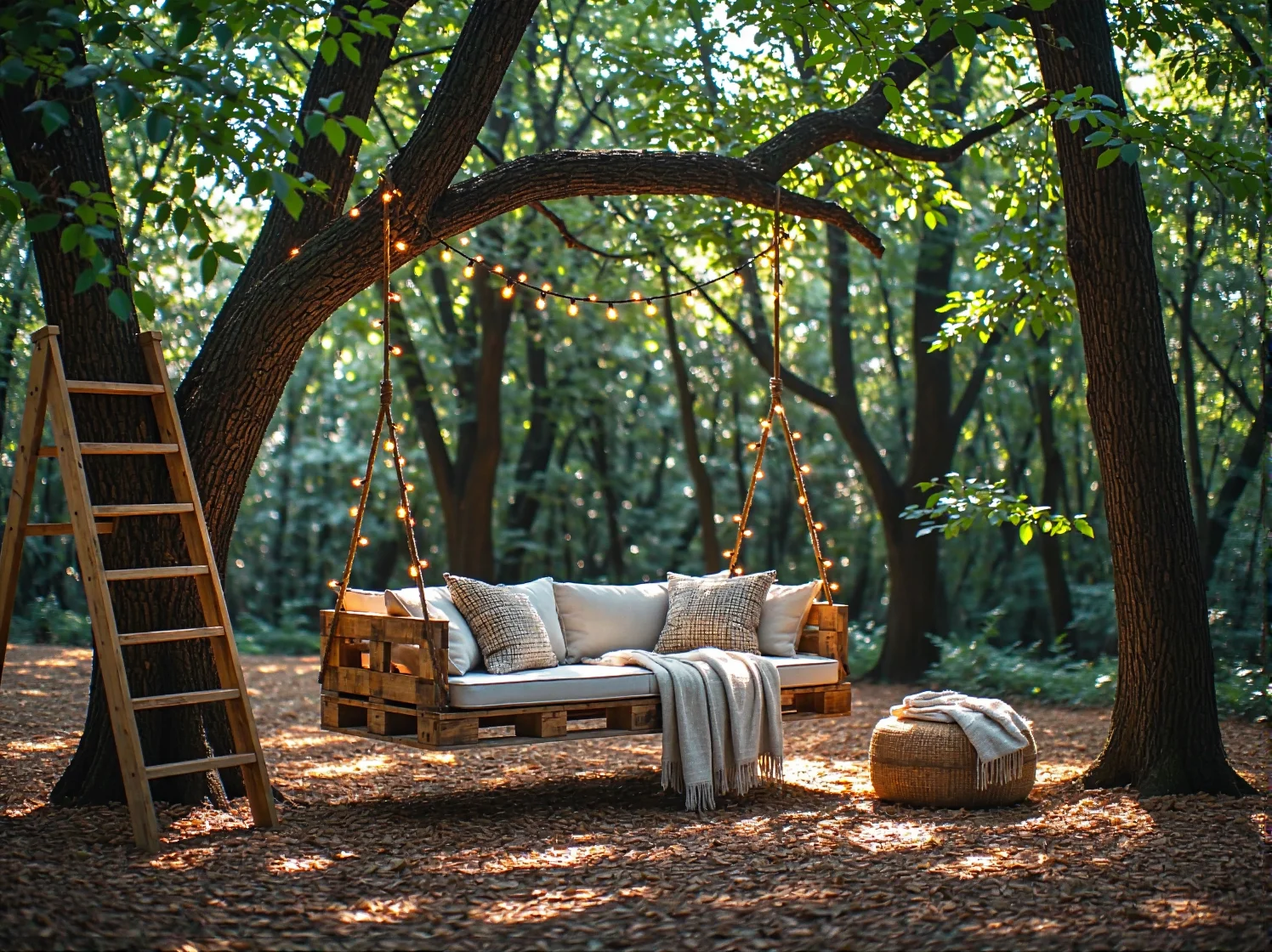 Wertykalny ogród ziołowy w drewnianej palecie na balkonie