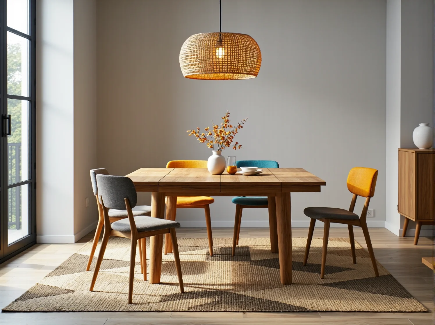 Wielofunkcyjna sofa modułowa z naturalnych tkanin, idealna do małych wnętrz.