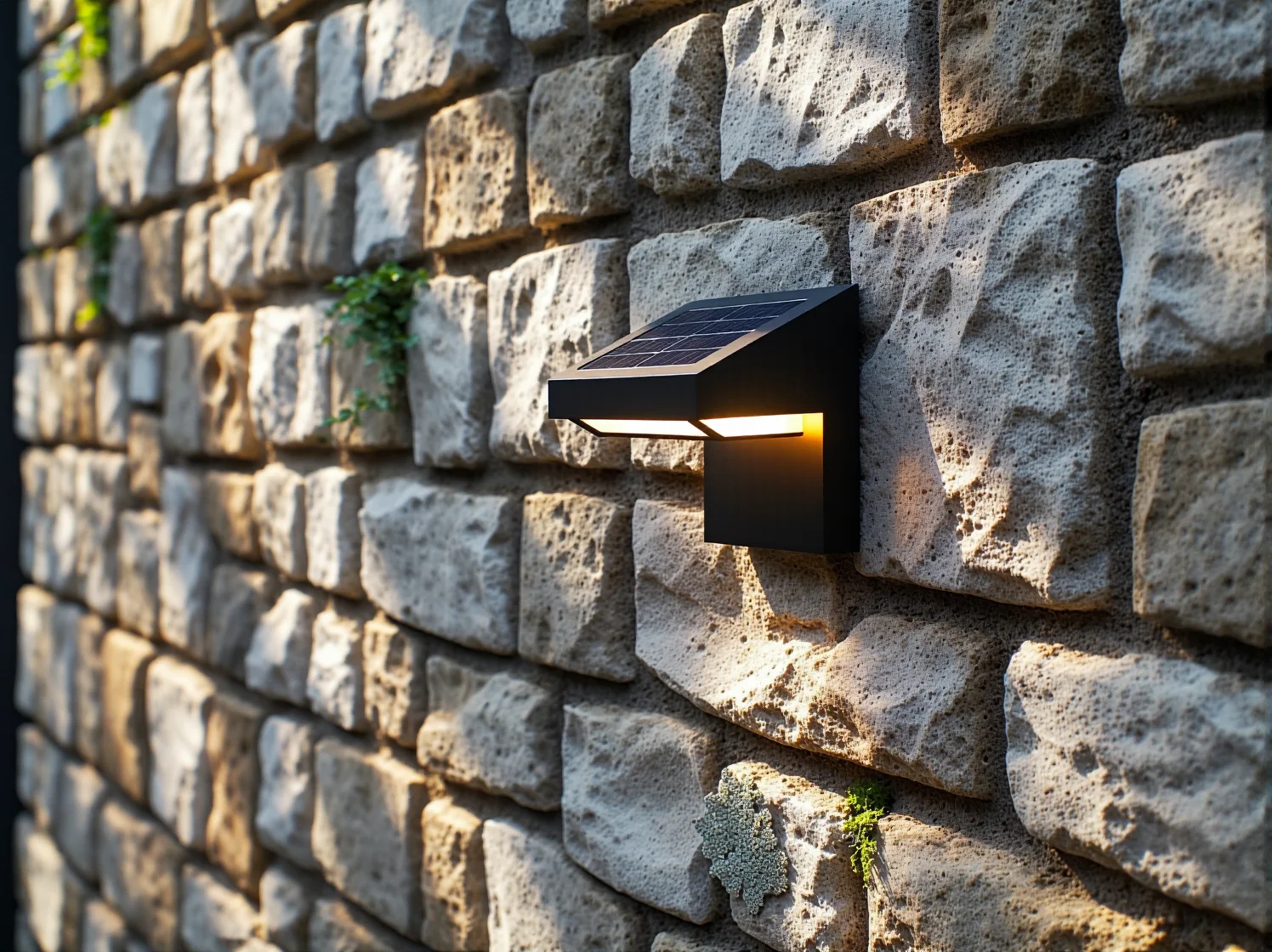 Zbliżenie na wydajny panel fotowoltaiczny w lampie ogrodowej