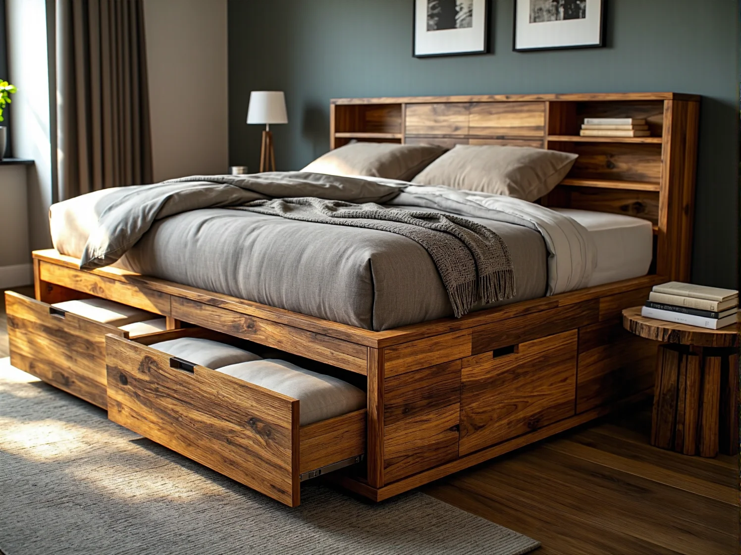 Zestaw modułowy do sypialni umożliwiający łatwą rearanżację małego pokoju.